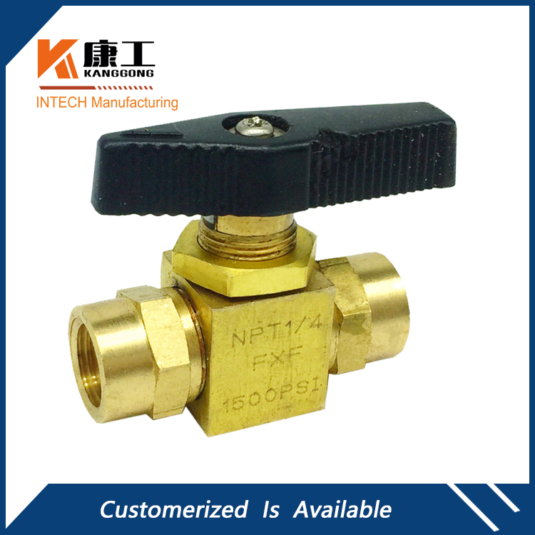 Straight Panel Mount Brass Ball Valve