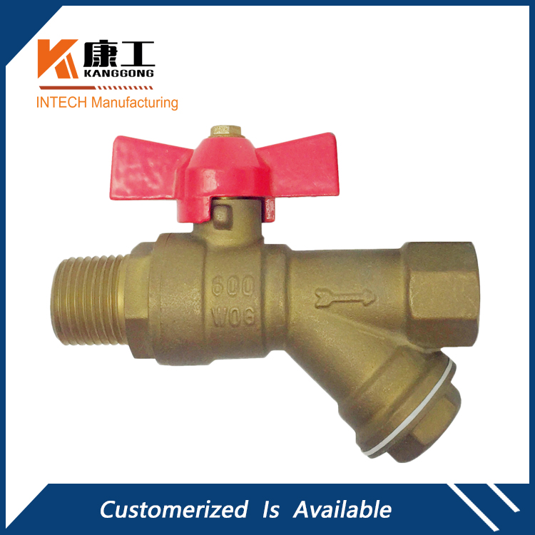 Y Strainer Brass Ball Valve With Male Inlet & Female Outlet