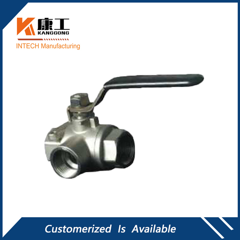 3-Way Diverting Stainless Steel Ball Valve, Lockable L Port