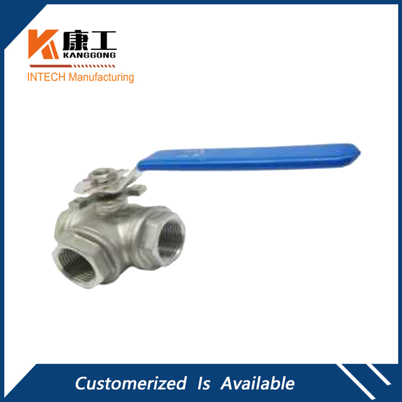 3-Way S.S.316 Diverting Ball Valve With ISO5211 Mounting Pad