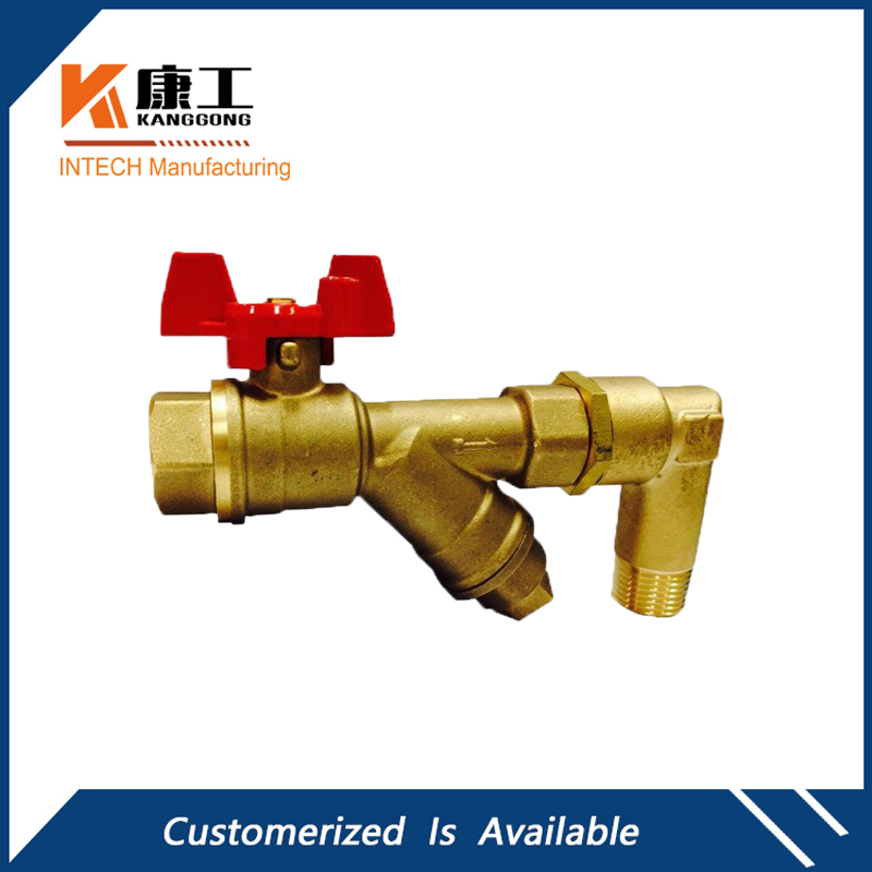 Y Strainer Brass Ball Valve With Female Inlet & Removeable Elbow Outlet